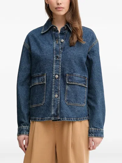 Benetton Buttoned Flap-pockets Jacket In Blue