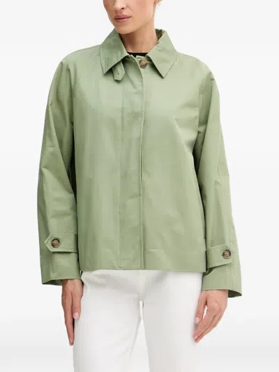 Benetton Button-fastening Raglan-sleeve Coat In Green