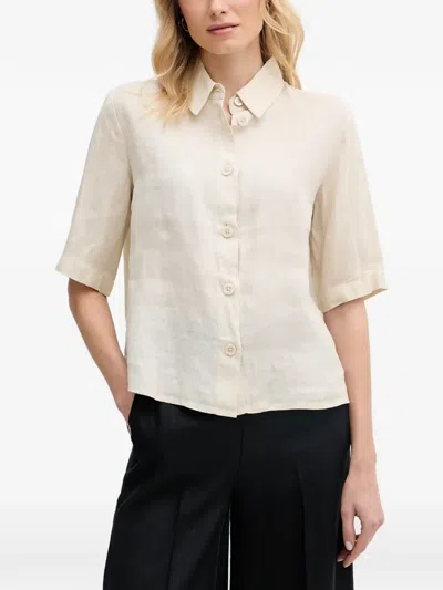 Benetton Button-fastening Short-sleeve Shirt In Neutral