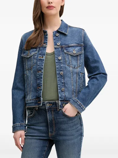Benetton Button-up Denim Jacket In Blue
