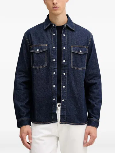 Benetton Button-up Denim Overshirt In Multi