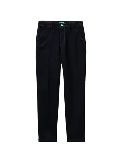 Benetton Button-up Straight-leg Jeans In Blue