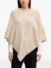 Benetton Cable-knit Cape In Neutral