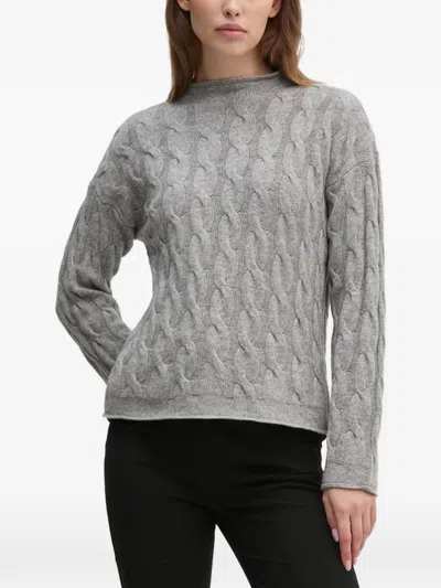 Benetton Cable Knit Jumper In Grey