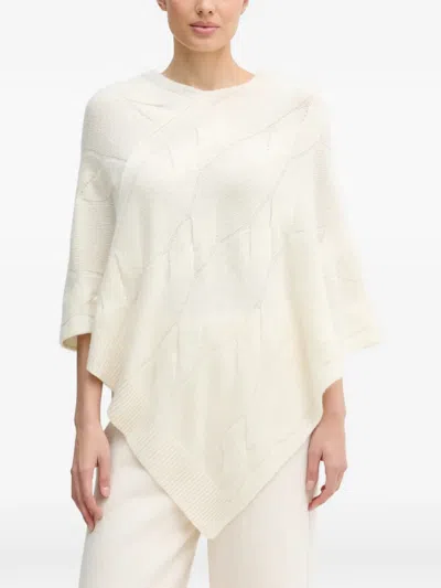 Benetton Cable-knit Poncho In Nude