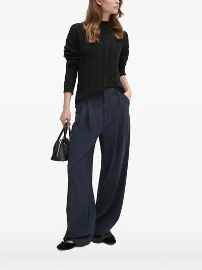 Benetton Cable-knit Sweater In Black