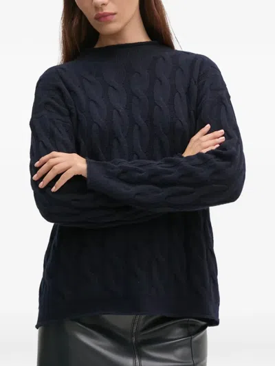 Benetton Cable-knit Sweater In Blue