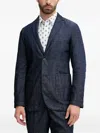 Benetton Chambray Blazer In Blue