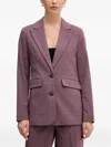 Benetton Check-pattern Button-fastening Blazer In Purple