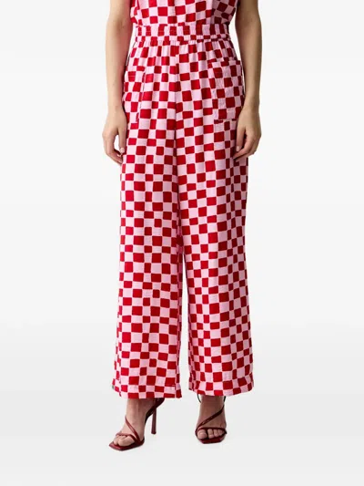 Benetton Checkerboard-print Palazzo Pants In Multi