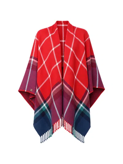 Benetton Check-pattern Fringed Cape In Multi