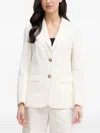 Benetton Check-pattern Notched-lapel Blazer In Neutral