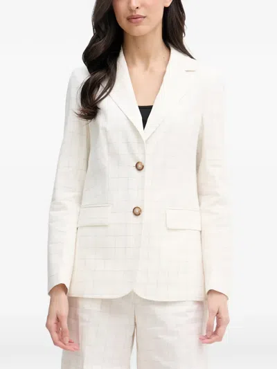 Benetton Check-pattern Notched-lapel Blazer In Neutral