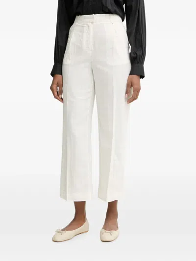 Benetton Check-pattern Pleated Trousers In White