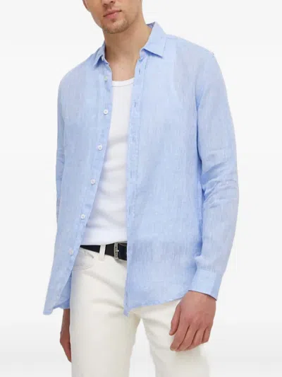 Benetton Classic-collar Shirt In Blue