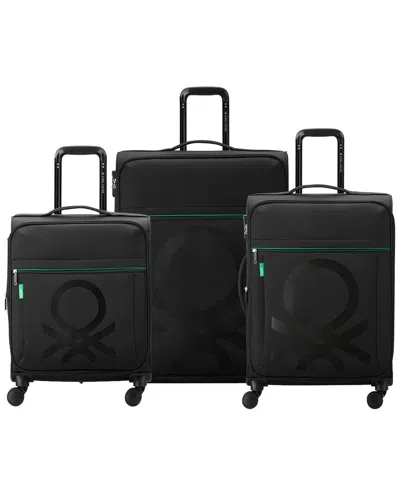 Benetton Color Block Expandable 3pc Luggage Set