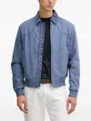 Benetton Corduroy Collar Cotton Jacket In Blue