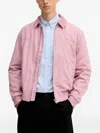 Benetton Corduroy Collar Cotton Jacket In Pink