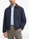 Benetton Corduroy-collar Jacket In Blue