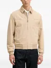 Benetton Corduroy-collar Jacket In Neutral