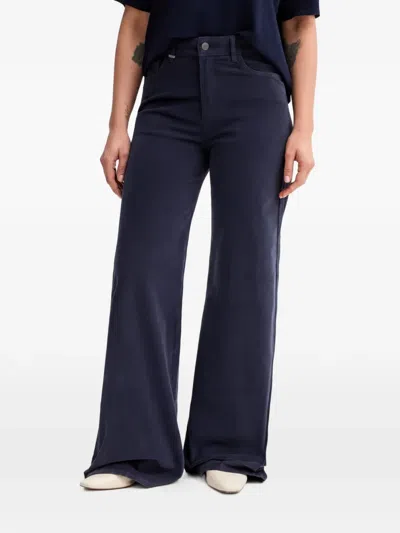 Benetton Corduroy Wide-leg Trousers In Blue