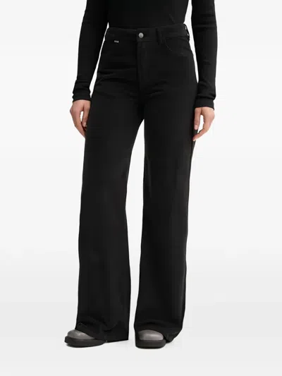 Benetton Corduroy-texture Trousers In Black