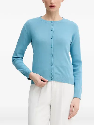 Benetton Cotton Cardigan In Blue