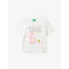 Benetton Cream Peanuts Relaxed-fit Cotton T-shirt 18 Months-5 In White