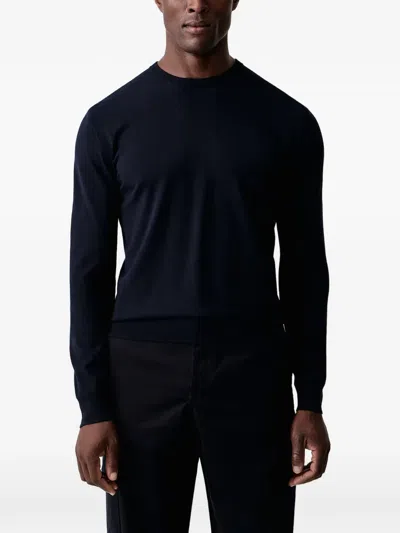 Benetton Crew-neck Long-sleeve Sweater In Blue