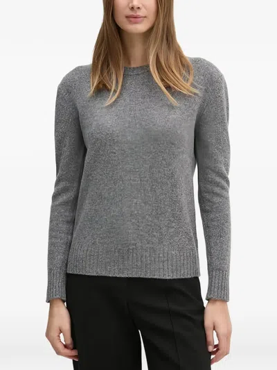 Benetton Crew-neck Long-sleeve Sweater In Gray