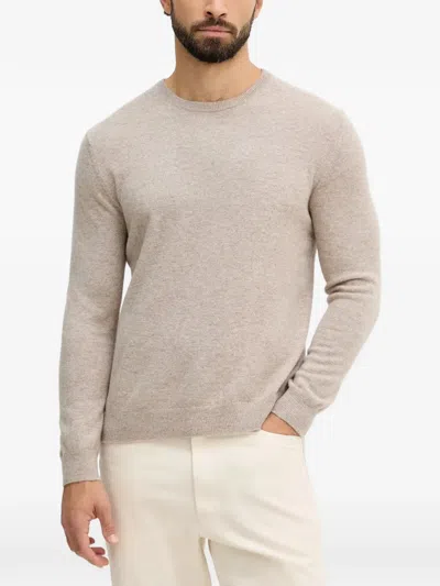 Benetton Crew-neck Long-sleeve Sweater In Neutral