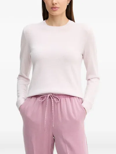 Benetton Crew-neck Long-sleeve Sweater In Pink