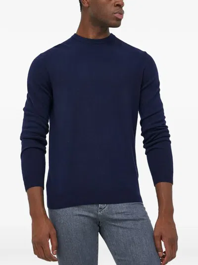 Benetton Crew-neck Long-sleeve T-shirt In Blue