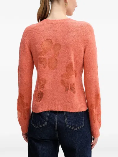 Benetton Crew-neck Sweater In Orange
