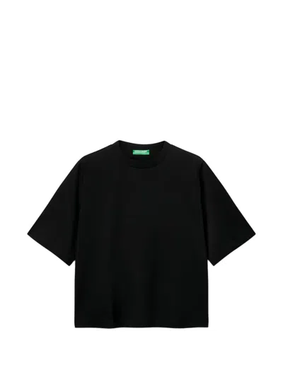 Benetton Crew-neck T-shirt In Black