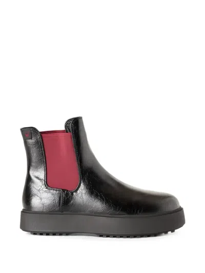 Benetton Crinkled-effect Chelsea Boots In Brown
