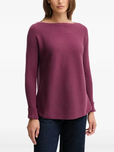 Benetton Cuff-detail Sweater In Purple