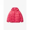 Benetton Cyclamen Hooded Quilted Shell Jacket 18 Months - 6 Year In Cyclamen