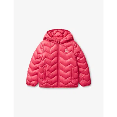 Benetton Kids' Cyclamen Hooded Quilted Shell Jacket 18 Months - 6 Year