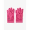 Benetton Kids' Cyclamen Unisex Brand-embroidery Fleece Gloves 6-14 Y