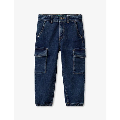 Benetton Babies'  Dark Denim Blue Stonewash Patch-pocket Straight-leg Stretch-denim Jeans 18 Months - 6 Years