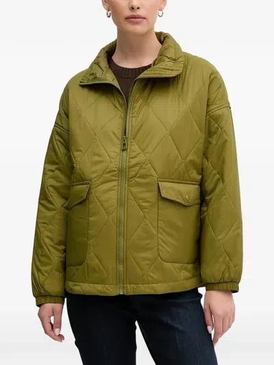 Benetton Diamond Quilted Jacket In Green