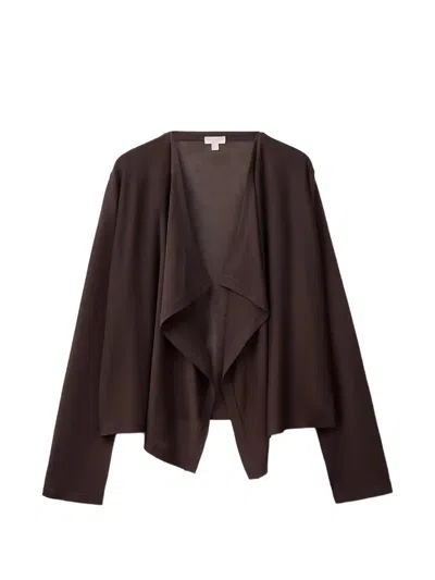 Benetton Draped Open-front Cardigan In Brown