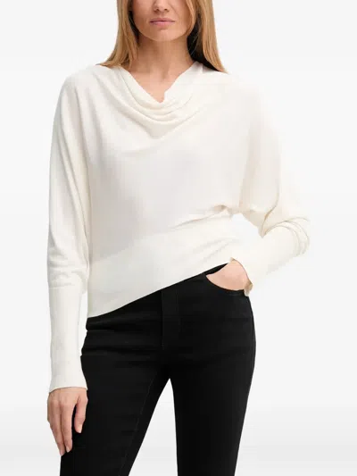 Benetton Draped-neck Long-sleeve Sweater In Animal Print