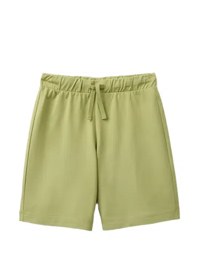 Benetton Kids' Drawstring Bermuda Shorts In Green