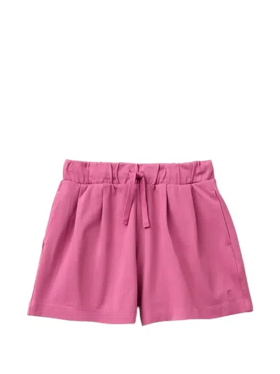 Benetton Kids' Drawstring Bermuda Shorts In Pink
