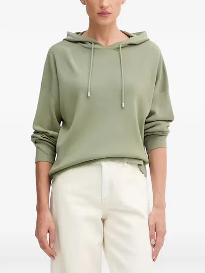 Benetton Drawstring Dropped-shoulder Hoodie In Green