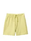 Benetton Drawstring Elasticated Shorts In Yellow