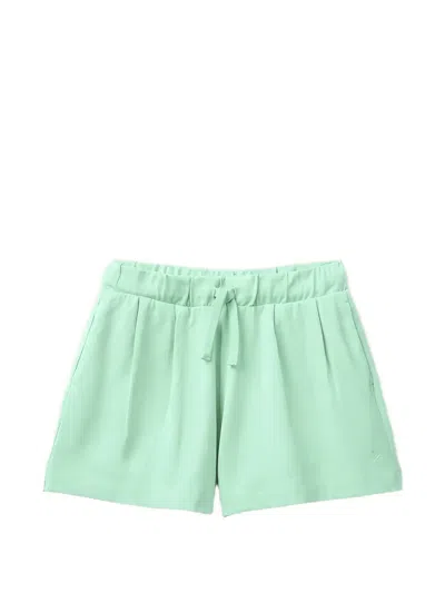 Benetton Kids' Drawstring Pleated Shorts In Green