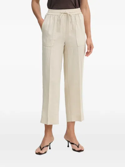Benetton Drawstring Straight-leg Trousers In Neutral